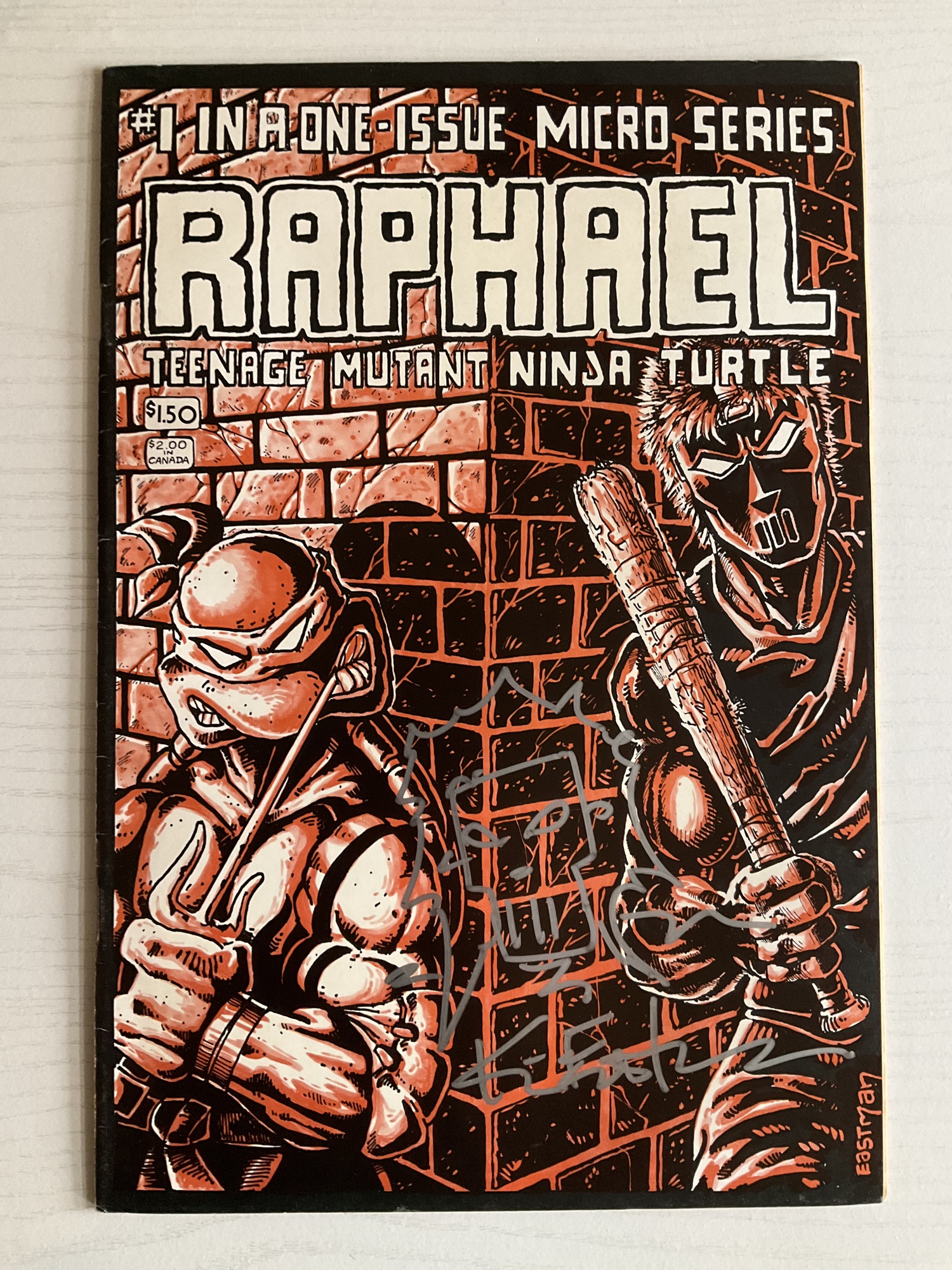 Kevin Eastman Signed Raphael #1 Teenage Mutant Ninja Turtles Micro Series Comic With Remark, photo 1 of 1